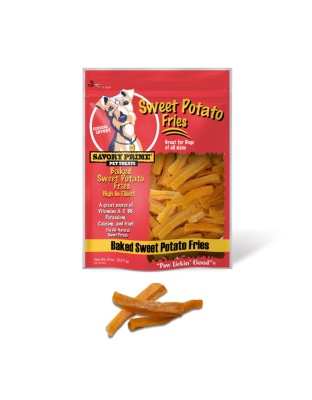 Savory Prime Baked Sweet Potato Fries Dog Treat 8oz.  (2 pack)