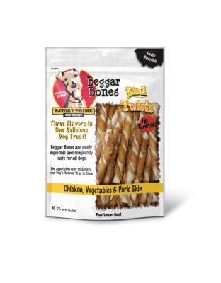 Savory Prime Beggar Bone 3in1 Twists Dog Treat 1ea/10 ct
