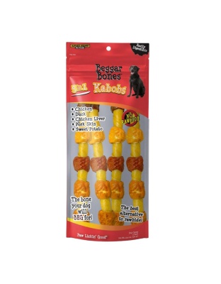 Savory Prime Beggar Bone 5 in 1 Kabobs Dog Treats 1ea/10 in, 4 pk