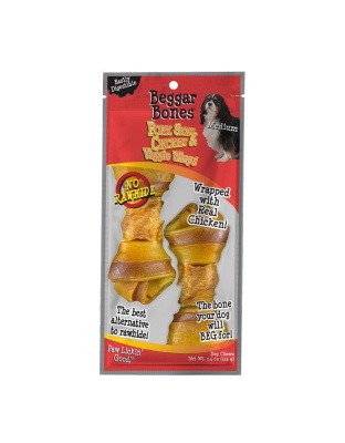 Savory Prime Beggar Bones Pork Skin, Chicken & Veggie Wraps Dog Treats 1ea/MD, 2 pk