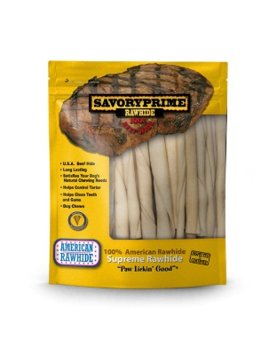 Savory Prime Pressed Rawhide Twist Sticks Natural 1ea/5 in, 30 pk