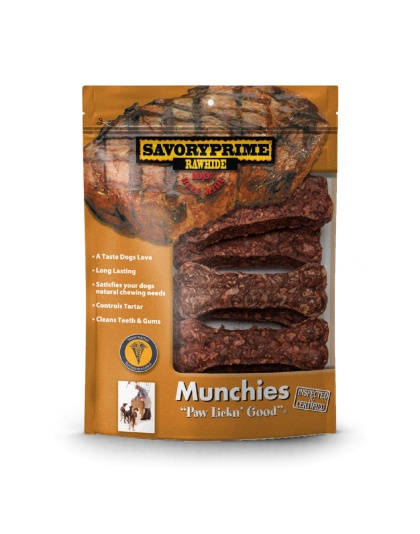 Savory Prime Munchie Bone Dog Treat Beef 1ea/3-4 in, 10 pk