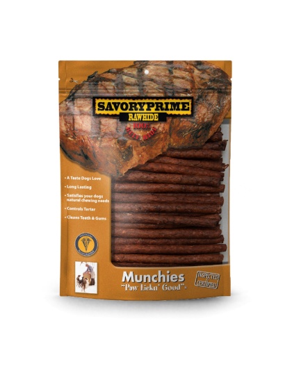 Savory Prime Munchie Sticks Dog Treat Beef 1ea/5 in, 100 pk