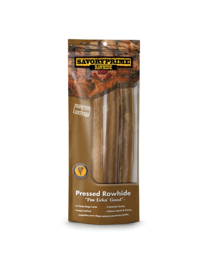 Savory Prime Pressed Rawhide Roll Natural 1ea/10 in, 3 pk