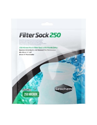 Seachem Laboratories Mesh Filter Sock with Plastic Collar White, 1ea/4In X 12 in, SM