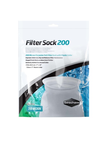 Seachem Laboratories Welded Filter Sock with Plastic Collar White, 1ea/7In X 16 in, LG