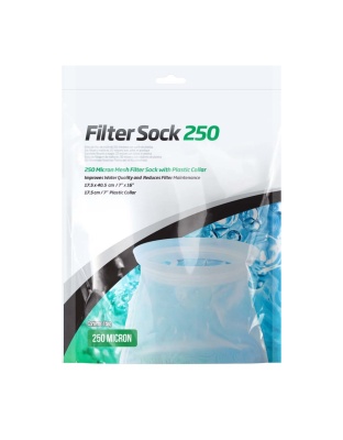 Seachem Laboratories Mesh Filter Sock with Plastic Collar White, 1ea/7In X 16 in, LG