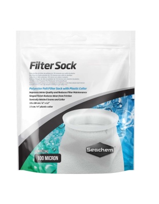 Seachem Laboratories Filter Sock with Plastic Collar White, 1ea/4In X 12 in, SM