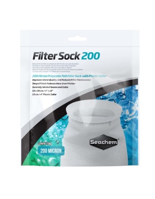 Seachem Laboratories Welded Filter Sock with Plastic Collar White, 1ea/4In X 12 in, SM