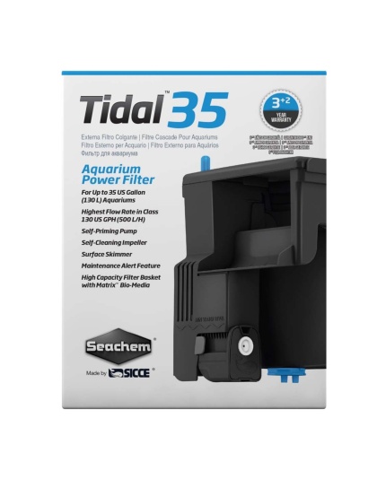Seachem Laboratories Tidal 35 Power Filter Black, 1ea/130 GPH