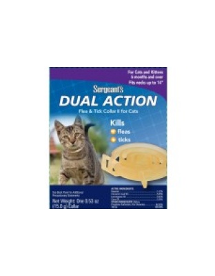 Sergeants Dual Action Flea and Tick Collar Ii For Cats 1Ct