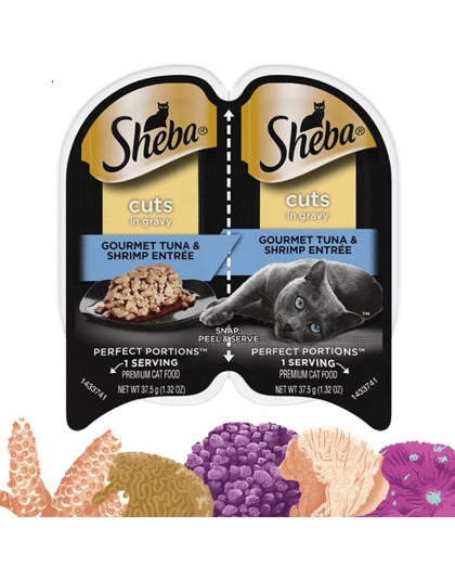 Sheba Perfect Portions Cuts in Gravy Wet Cat Food Gourmet Tuna & Shrimp 24ea/2.6 oz