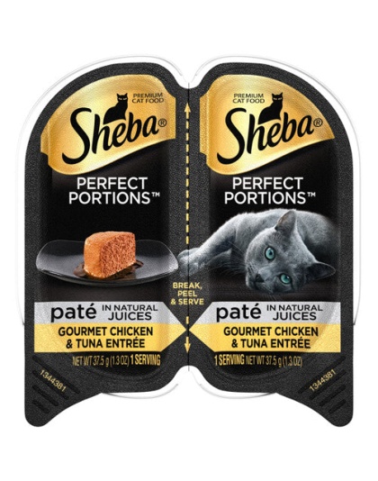 Sheba Perfect Portions Pate Wet Cat Food Gourmet Chicken & Tuna 24ea/2.6 oz