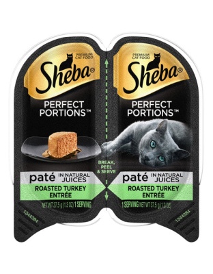 Sheba Perfect Portions Pate Wet Cat Food Roasted Turkey 24ea/2.6 oz