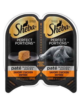 Sheba Perfect Portions Pate Wet Cat Food Savory Chicken 24ea/2.6 oz