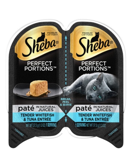 Sheba Perfect Portions Pate Wet Cat Food Tender Whitefish & Tuna 24ea/2.6 oz