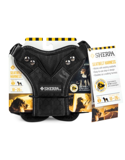 Sherpa's Pet Trading Company Crash Tested Seatbelt Safety Dog Harness Black 1ea/SM