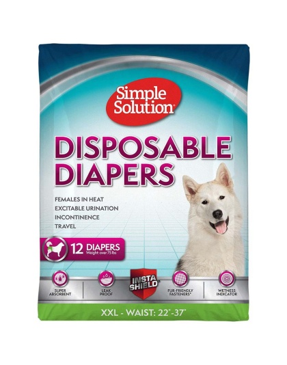 Simple Solution Disposable Diapers White 1ea/XXL, 12 pk