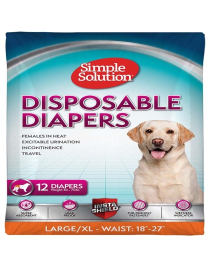 Simple Solution Disposable Diapers White 1ea/LG, 12 pk