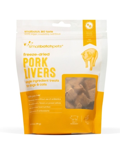 Smallbatch Dog Cat Freeze Dried Treat Pork Liver 3.5oz