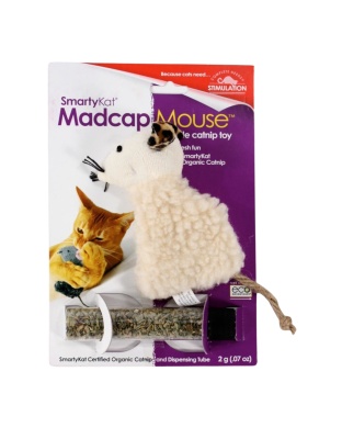 SmartyKat Madcap Mouse Refillable with Catnip Tube Cat Toy Assorted, 1ea