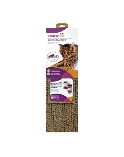 SmartyKat Super Scratcher Single Wide Corrugate with Catnip Brown, 1ea