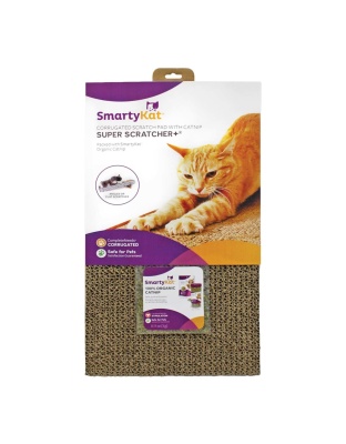 SmartyKat Super Scratcher+ Double Wide Corrugate with Catnip Brown, 1ea