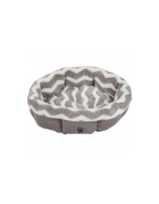SnooZZy Zig Zag Shearling Round Bed Gray 1ea/21 in, One Size