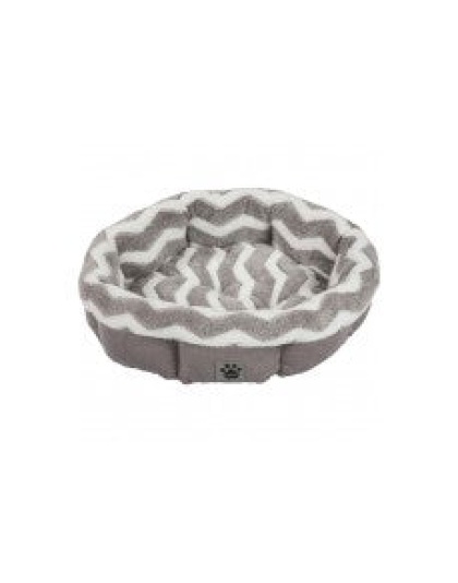 SnooZZy Zig Zag Shearling Round Bed Gray 1ea/21 in, One Size