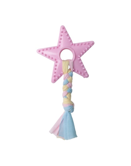 Snugarooz Lil Star Chew Eco TPR  Dog Toy Pink 7in.