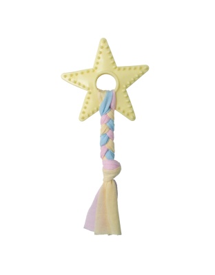 Snugarooz Lil Star Chew Eco TPR  Dog Toy Yellow 7in.