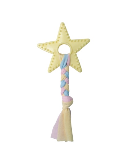 Snugarooz Lil Star Chew Eco TPR  Dog Toy Yellow 7in.