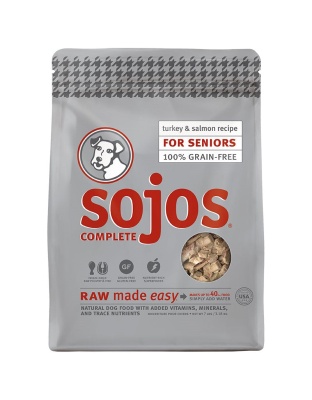 Sojos Complete Turkey And Salmon Recipe Senior Grain-Free Freeze-Dried Dehydrated Dog Food, 7 Lbs