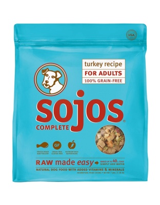 Sojos Complete Turkey Recipe Adult Freeze-Dried Grain-Free Dehydrated Dog Food, 7 Lbs
