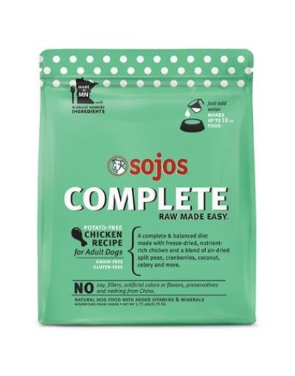 Sojos Complete Chicken Recipe Adult Freeze-Dried Grain-Free Dehydrated Dog Food, 1.75 Lbs