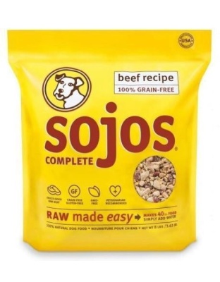 Sojos Complete Beef Recipe Adult Freeze-Dried Grain-Free Dehydrated Dog Food, 7 Lbs