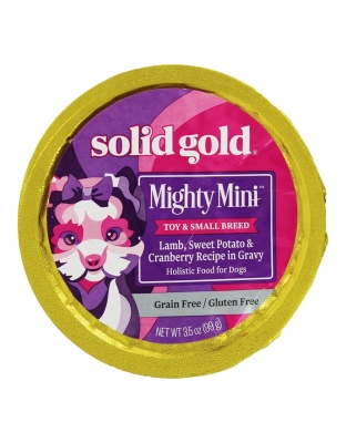Solid Gold Dog Cup Mighty Mini Lamb Sweet Potato Cranberry 3.5 oz.(Case Of 12)