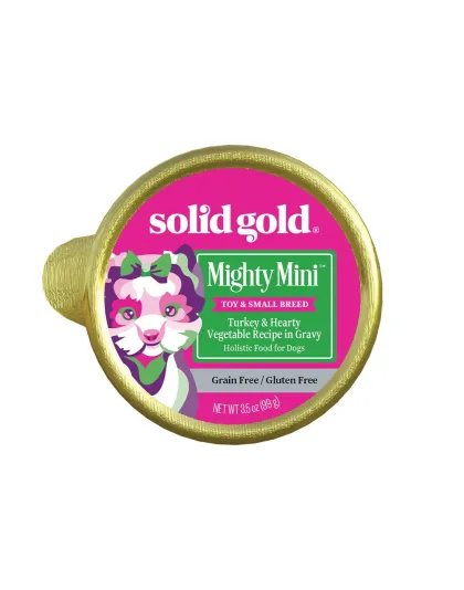 Solid Gold Dog Cup Mighty Mini Turkey 3.5oz. Grain Free (Case Of 12)