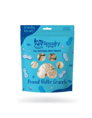 Spunkypup Crunchy Biscuit Dog Treats Peanut Butter 10oz.