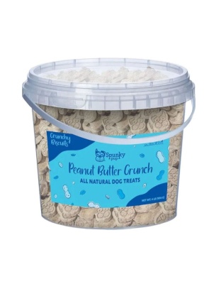 Spunkypup Crunchy Biscuit Dog Treats Bucket Peanut Butter 4 Lb