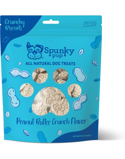 Spunkypup Crunchy Biscuit Dog Treats Peanut Butter 24oz.