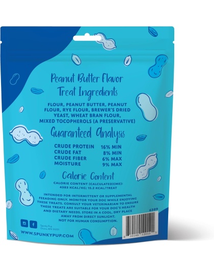 Spunkypup Crunchy Biscuit Dog Treats Peanut Butter 24oz.