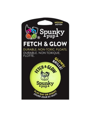 Spunkypup Fetch & Glow Glowing Fetch Ball Toy Medium