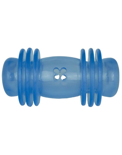 Starmark Treat Crunching Barbell Treat Dispenser Blue 1ea/MD, 9.5 in