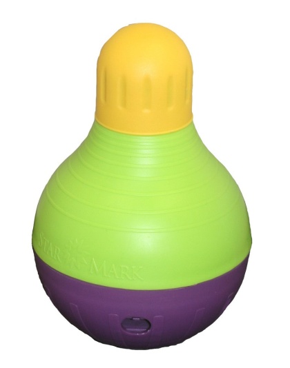 Starmark Bob-A-Lot Treat Dispensing Dog Toy Purple/Green/Yellow 1ea/LG