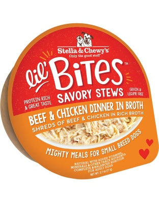 Stella and Chewys Dog Lil Bites Savory Stew Beef And Chicken 2.7oz. (Case of 12)