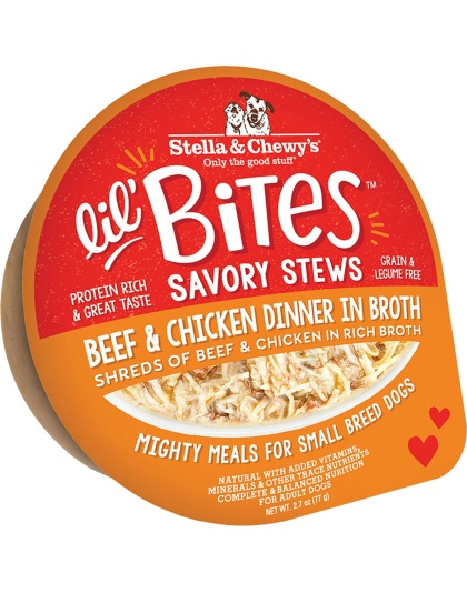 Stella and Chewys Dog Lil Bites Savory Stew Beef And Chicken 2.7oz. (Case of 12)