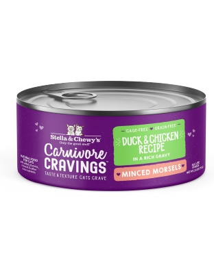 Stella and Chewys Cat Carnivore Cravings Minced Morsels Duck and Chicken 2.8oz. (Case of 24)