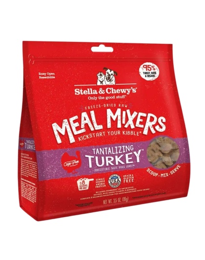 Stella and Chewys Dog Freeze-Dried Tantalizing Turkey Meal Mixers 35oz.