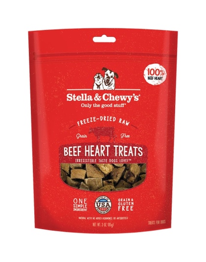 Stella And Chewys Dog Freeze-Dried Treat Beef Heart 3oz.